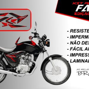 KIT DE ADESIVOS FAN 125 EDIÇÃO ESPECIAL ( MOTO PRETA)