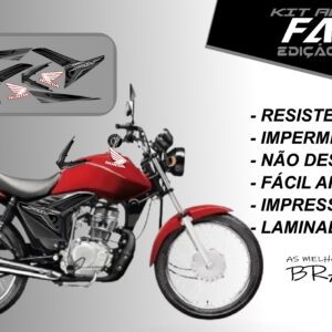 KIT DE ADESIVOS FAN 125 EDIÇÃO ESPECIAL ( MOTO VERMELHA)