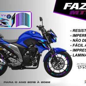 KIT ADESIVOS FAZER 250 M.T.V ( MOTO AZUL)