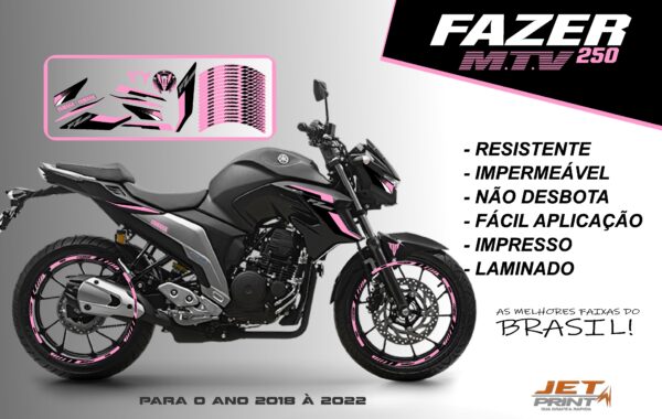 KIT ADESIVOS FAZER 250 M.T.V ( MOTO PRETA) - Imagem 13