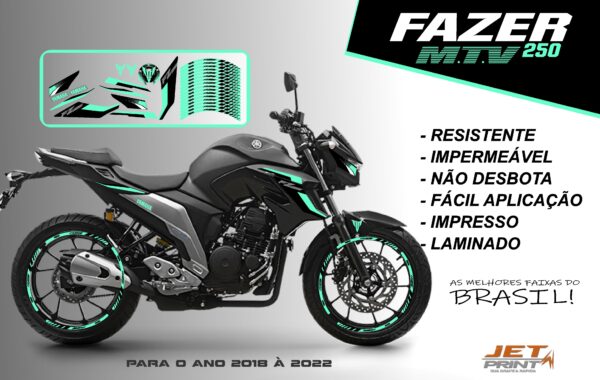 KIT ADESIVOS FAZER 250 M.T.V ( MOTO PRETA) - Imagem 15