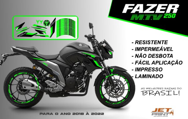 KIT ADESIVOS FAZER 250 M.T.V ( MOTO PRETA) - Imagem 17