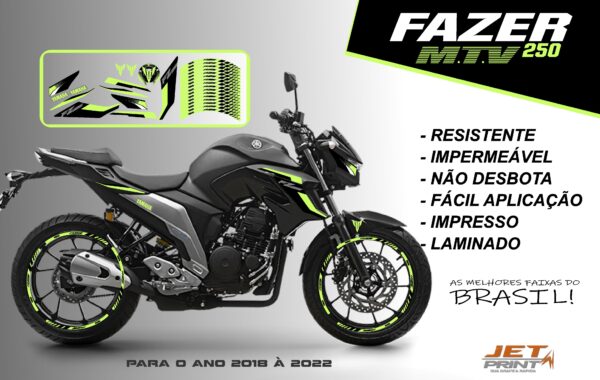 KIT ADESIVOS FAZER 250 M.T.V ( MOTO PRETA) - Imagem 16